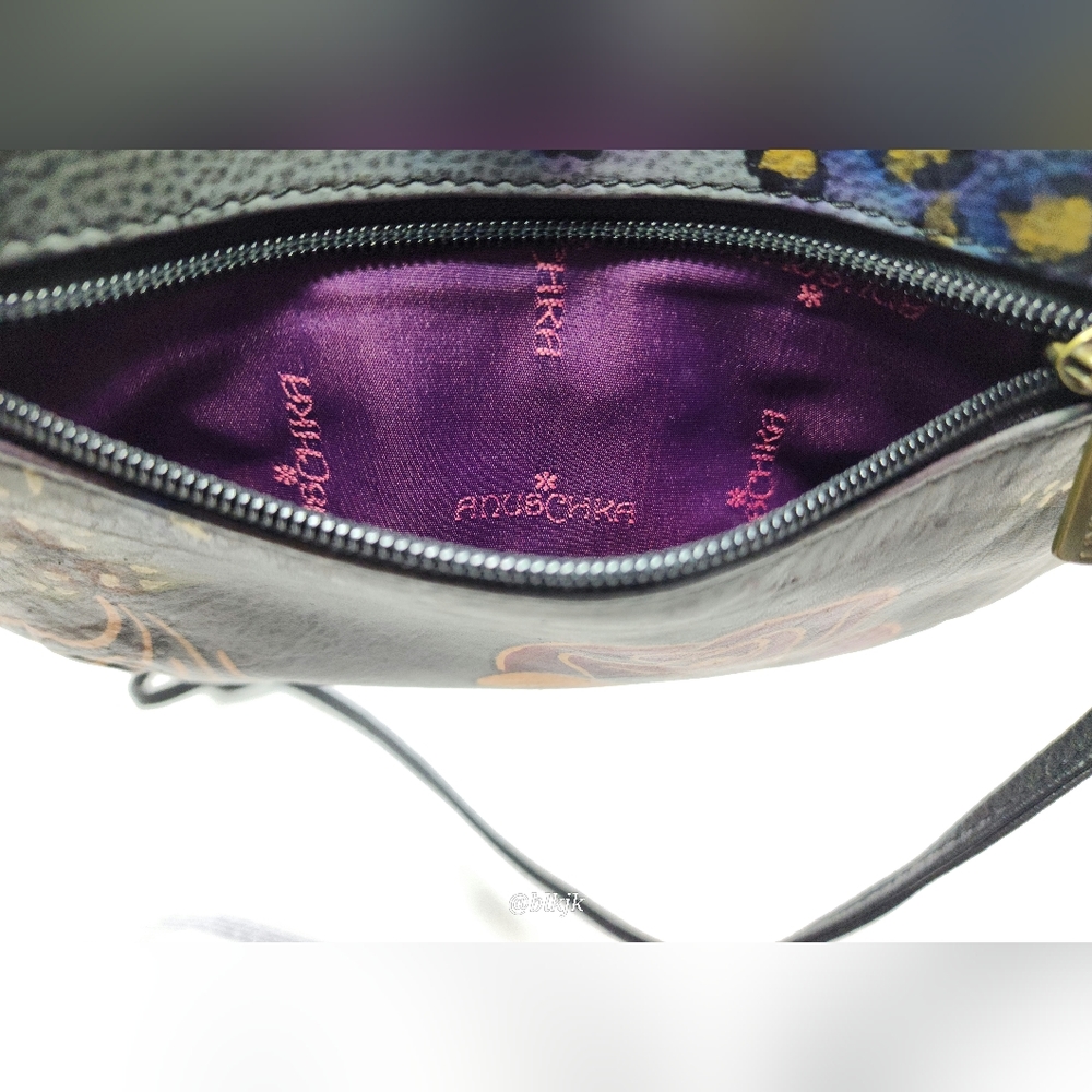 Anuschka Hand Painted Leather Crossbody Bag NWT - Picture 8 of 13